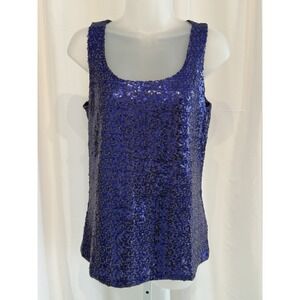 Anne Klein Royal Blue Sparkle Sequence Top Size Medium NWT